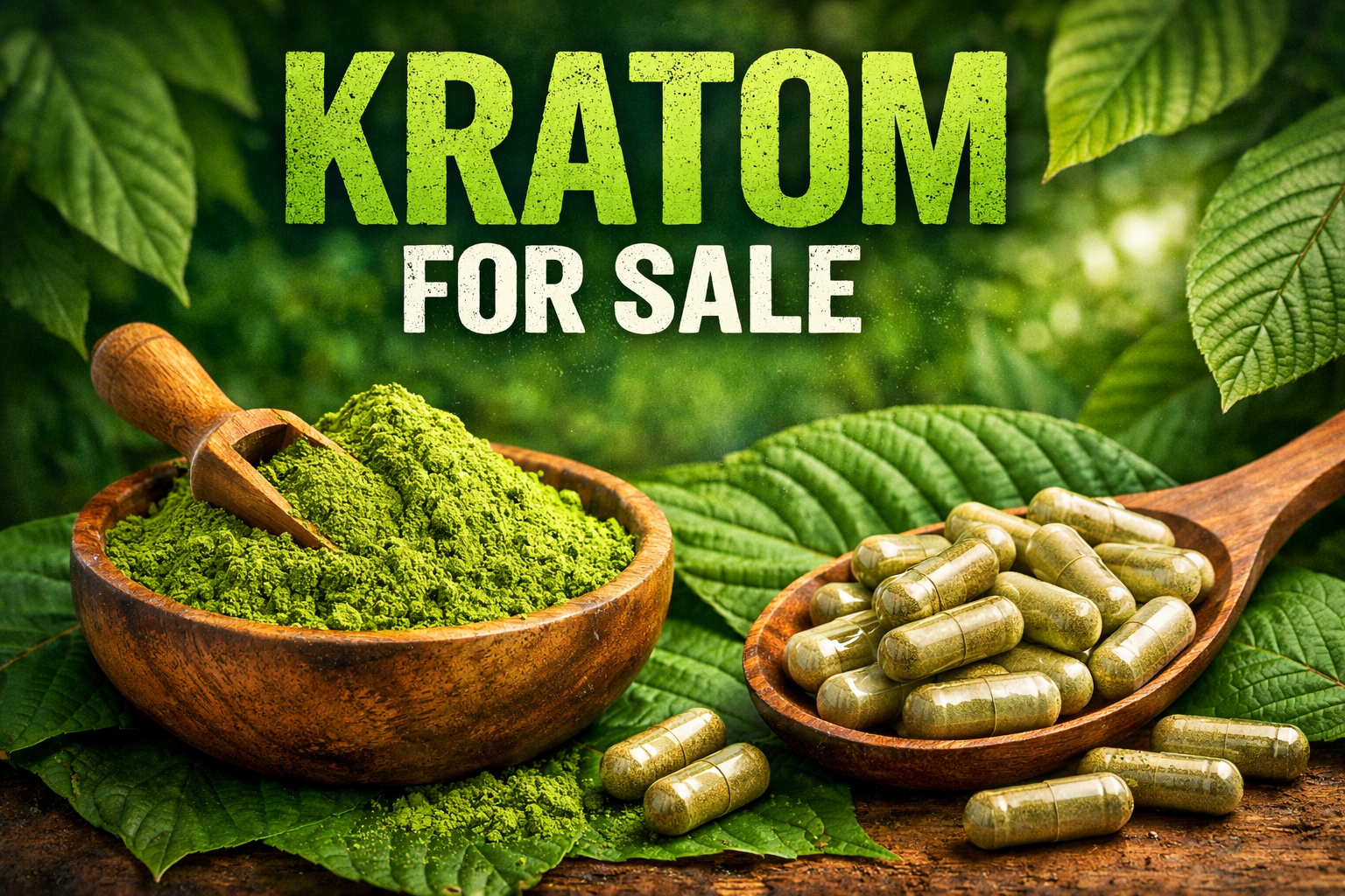 Kratom For Sale Featuring Fresh Powder And Capsules